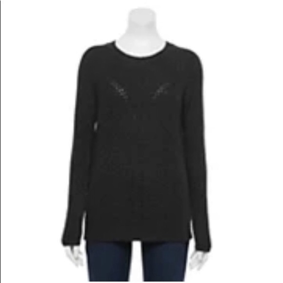 Women's Pointelle Shine Crewneck Sweater - Picture 1 of 5